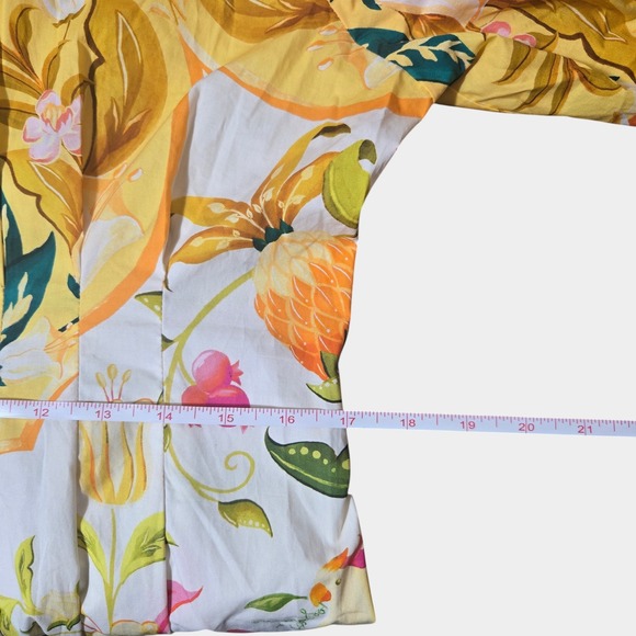 FARM Rio Tropical Floral Puff Sleeve Button Front Mini Dress L Resortwear NWT - Picture 11 of 13